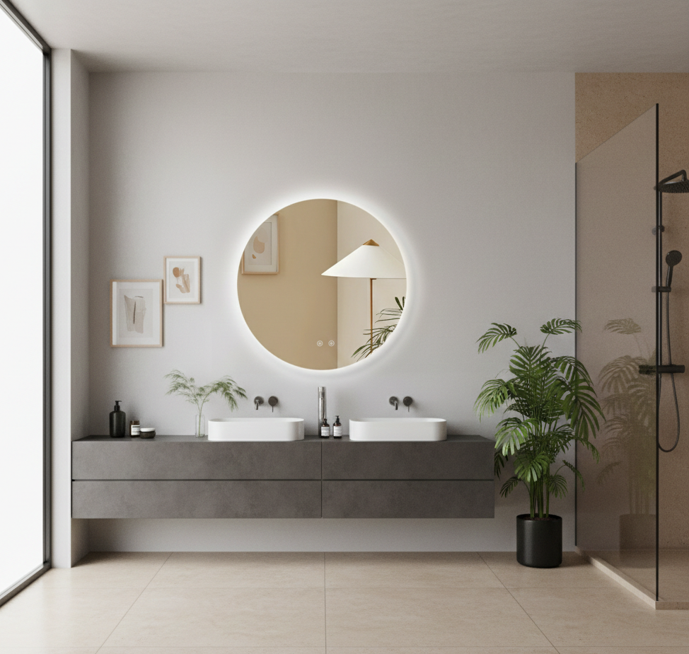 LED zrcadlo Ares Gold / Black