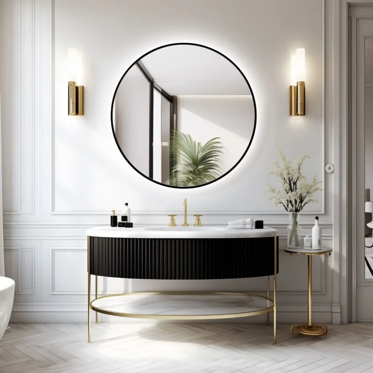 LED zrcadlo Ares Gold / Black