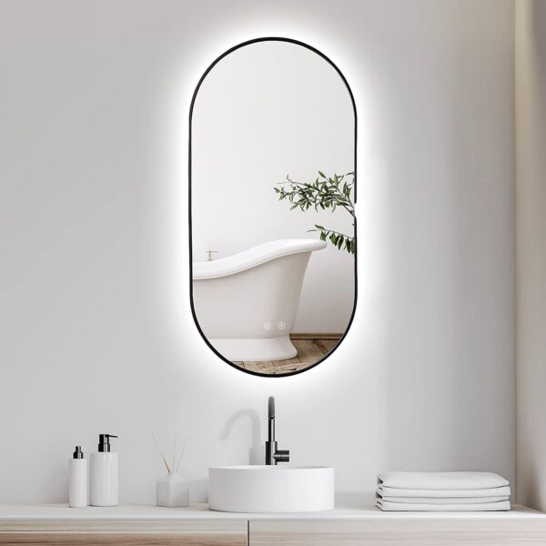 LED zrcadlo Selene Gold & Black